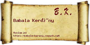 Babala Kerény névjegykártya